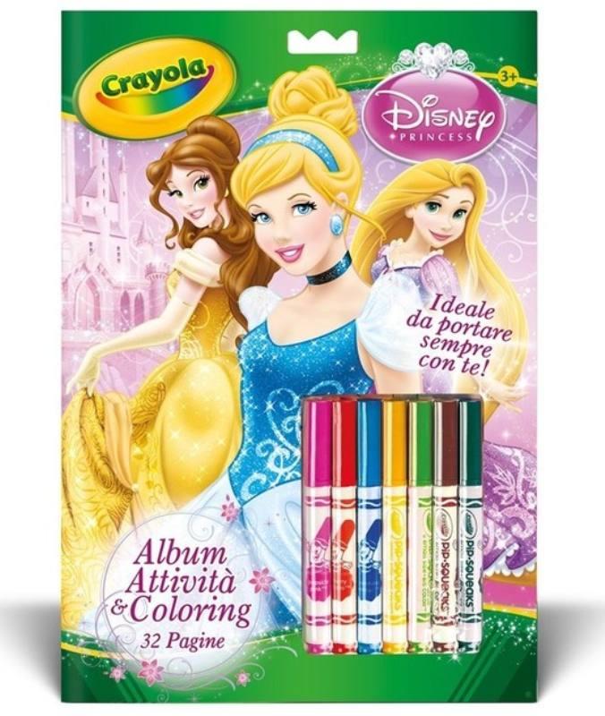 ALBUM ATTIVITA -COLORING PRINCESS iva.ass.imp art74 PVP4 Crayola (distr. Binney & Smith)