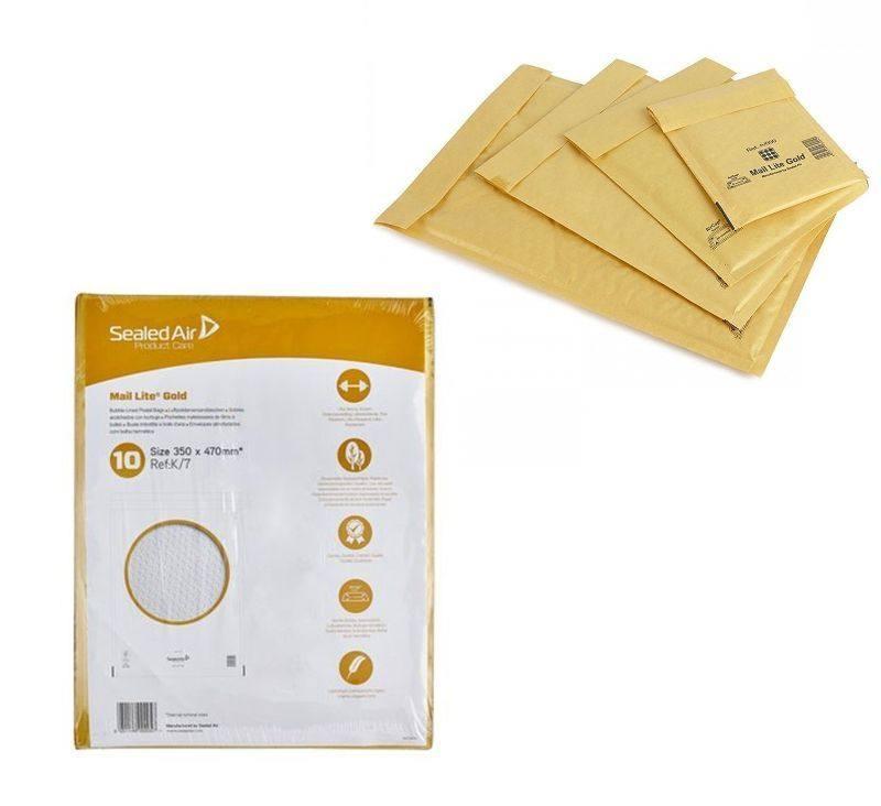 BUSTE IMBOTTITE IN CARTA AVANA MAIL LITE GOLD MINIPAK C/0 CM.15x21 sealed-air