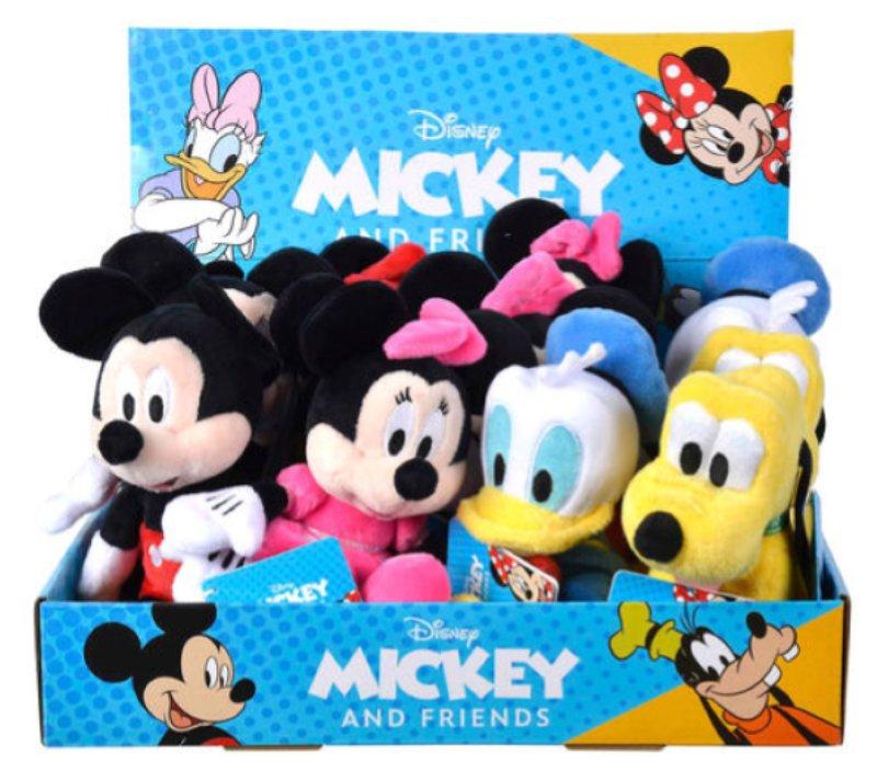Personaggi cm.20 - 5 asst (3xTopolino, 2xMinnie abito rosso, 3x Minnie abito fucsia, 2xPaperino, 2xPluto) in display 12 pz Simba