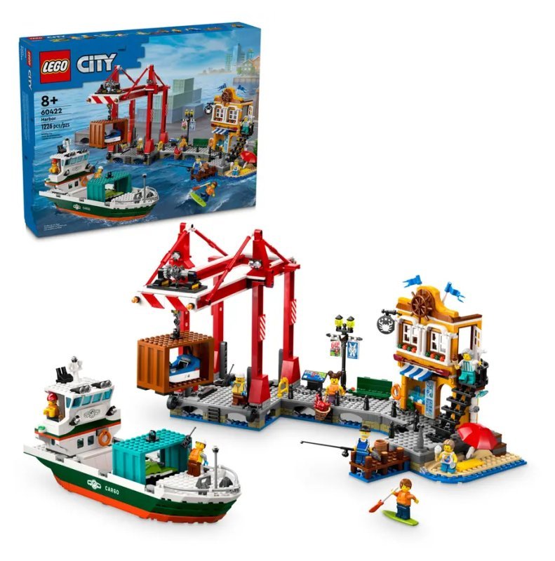 Porto e nave merci lego
