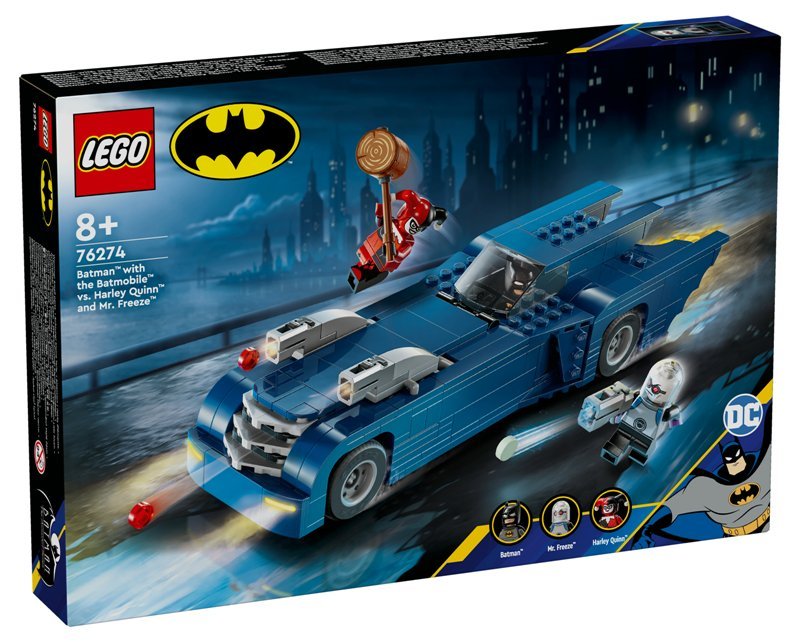 Batman con Batmobile vs. Harley Quinn e Mr. Freeze lego