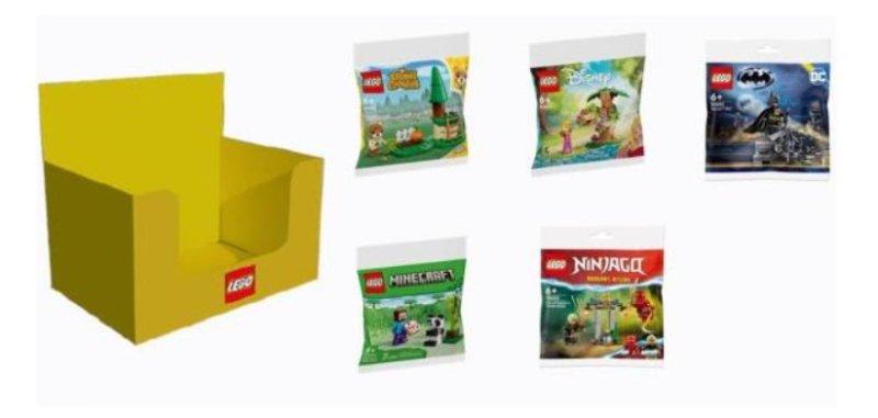 Espositore 25 bustine lego Mix lego