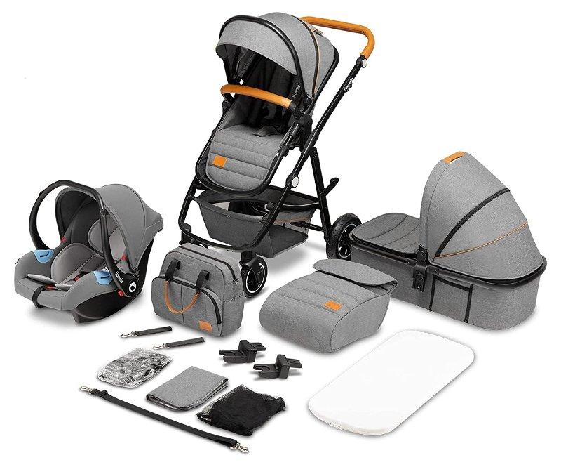 Multifunctional stroller Amber (LO-AMBER-3IN1-GREY-STONE) BrandLine Group SPZOO (Lionelo)