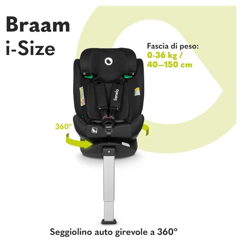 Car seat Braam 40-150cm (LO-BRAAM-I-SIZE-BLACK-CARBON) BrandLine Group SPZOO (Lionelo)