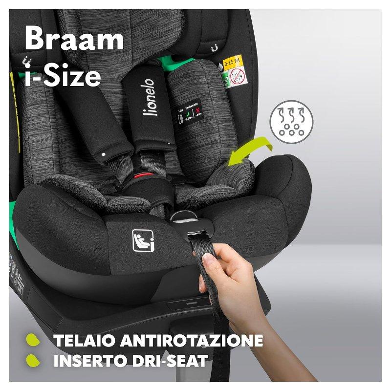 Car seat Braam 40-150cm (LO-BRAAM-I-SIZE-BLACK-CARBON) BrandLine Group SPZOO (Lionelo)
