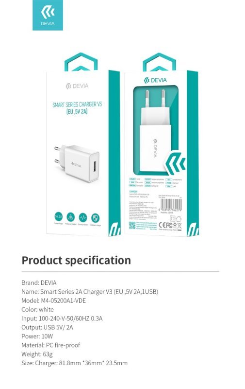 ALIMENTATORE A MURO 1 USCITA USB Life