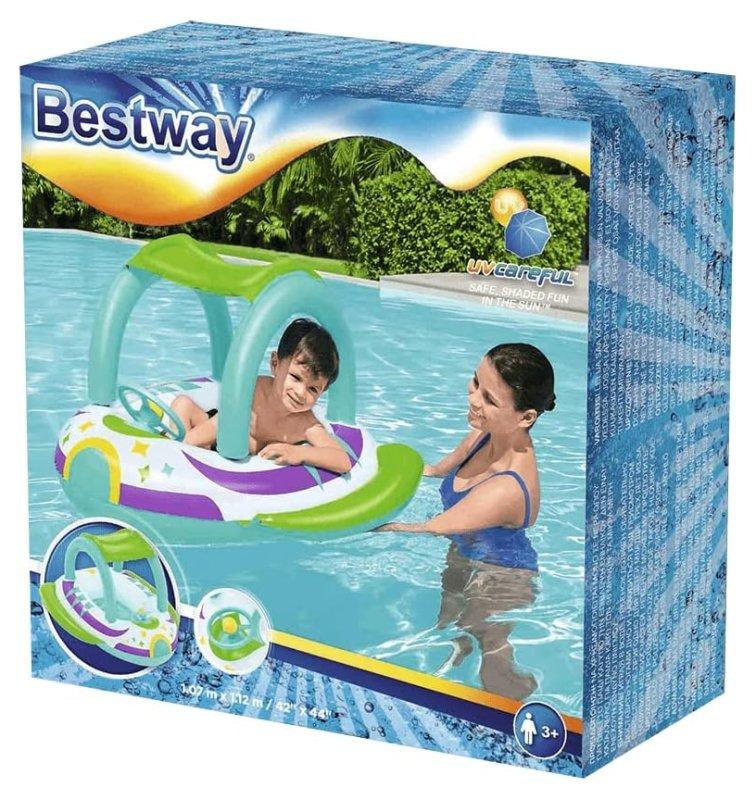 Bestway Barchetta Navicella Space Splash 1,07 m x 1,12 m Eta': 3+; Capacita' di peso: 18-30 kg; 3 camere d'aria; Il parasole attaccato in velcro e' rimovibile per consentire un facile ingresso e uscita; Volante con clacson integrato. Best Way (gonfiabile)