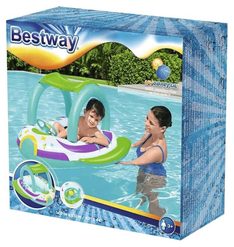 Bestway Barchetta Navicella Space Splash 1,07 m x 1,12 m Eta': 3+; Capacita' di peso: 18-30 kg; 3 camere d'aria; Il parasole attaccato in velcro e' rimovibile per consentire un facile ingresso e uscita; Volante con clacson integrato. Best Way (gonfiabile)