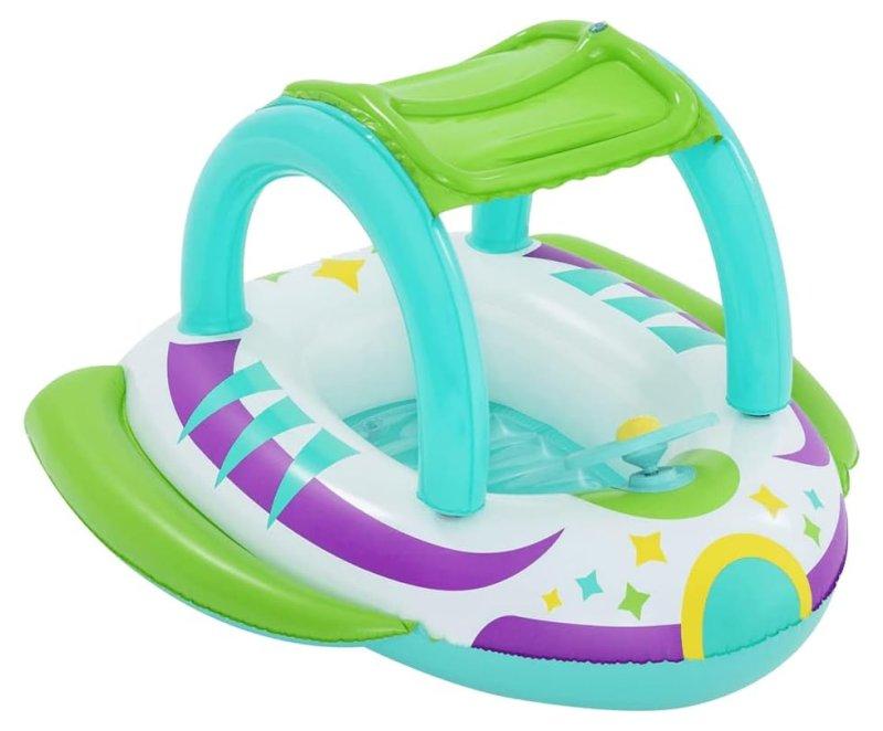 Bestway Barchetta Navicella Space Splash 1,07 m x 1,12 m Eta': 3+; Capacita' di peso: 18-30 kg; 3 camere d'aria; Il parasole attaccato in velcro e' rimovibile per consentire un facile ingresso e uscita; Volante con clacson integrato. Best Way (gonfiabile)