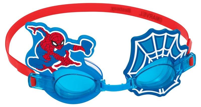 occhialini spiderman 1pz 3+ in silicone, lenti con protezione uv Best Way (gonfiabile)