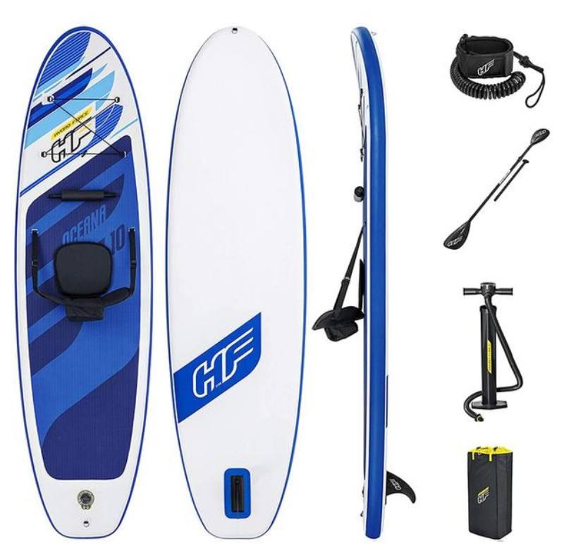 Hydro-Force 3,05 m x 84 cm x 12 cm Set da SUP convertibile Oceana(Contenuto: tavola da SUP, pagaia, pompa manuale, zaino, cordino di sicurezza, sedile, poggiapiedi, pinna, kit di riparazione) Best Way (gonfiabile)