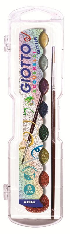 Giotto Acquerelli Glitter Confezione 8 pz fila