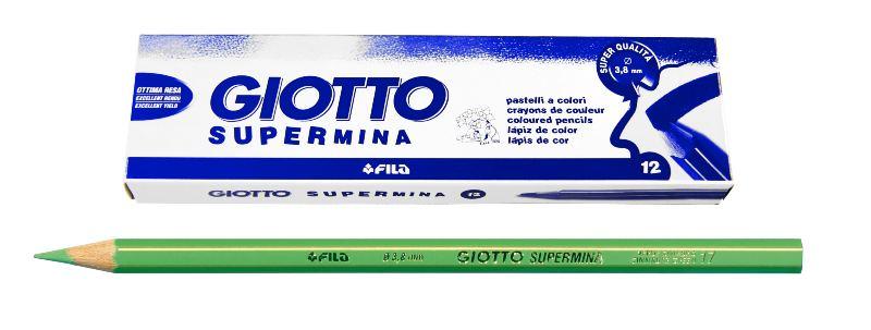 GIOTTO SUPERMINA VERDE CINABRO - diametro mina 3,8mm - Confezione da 12 pezzi fila