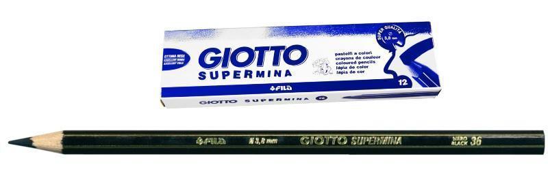 GIOTTO SUPERMINA NERO - diametro mina 3,8mm - Confezione da 12 pezzi fila