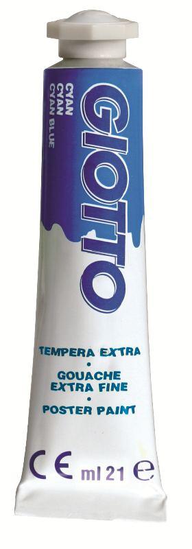 TUBO TEMPERA GIOTTO 21ML CYAN (Azzurro Ciano) fila