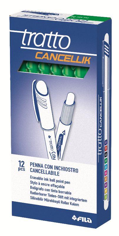 PENNA CANCELLABILE TRATTO CANCELLIK VERDE - DIAMETRO PUNTA 0,4MM - CONFEZIONE DA 12 PEZZI fila