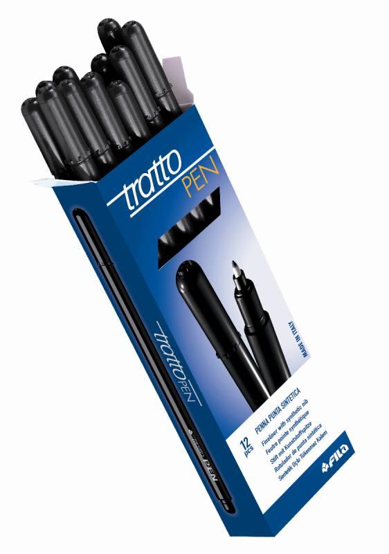 TRATTO PEN METAL LOOK NERO - diametro punta 0,5mm - confezione da 12 pezzi fila