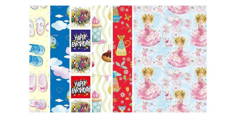 ROTOLO CARTA REGALO MISURA 70X200CM FANTASIA BAMBINI ASSORTITA florio