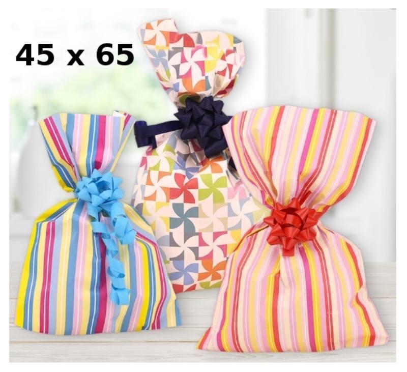 CONFEZIONE 100 BUSTE REGALO PPL ASSORTIMENTO C MISURA 45X65CM florio