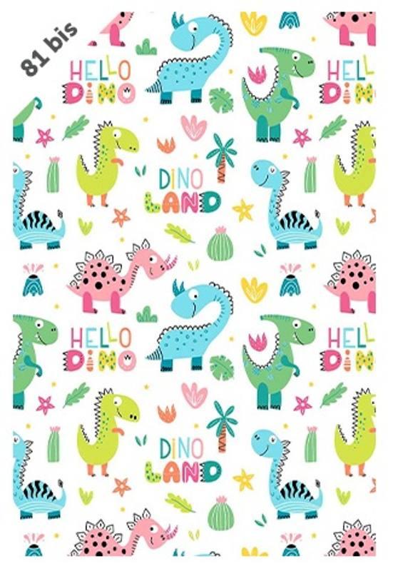 BOBINA CARTA 100CM X 250M FANTASIA BAMBINI DINOSAURI florio