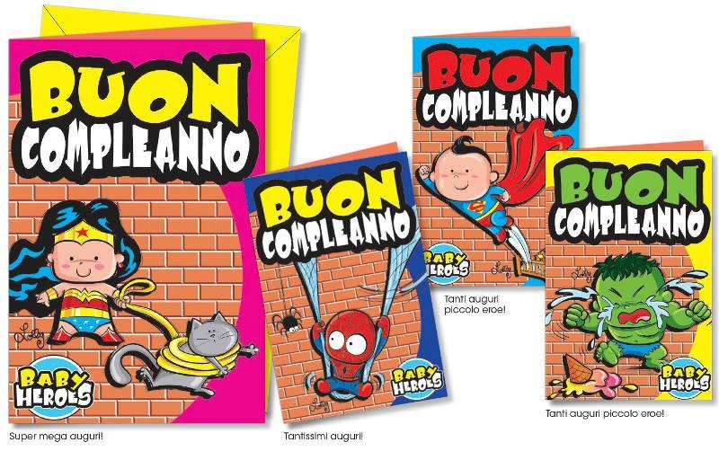 BIGLIETTO COMPLEANNO BAMBINI Cromo-NB