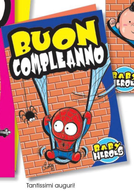 BIGLIETTO COMPLEANNO BAMBINI Cromo-NB