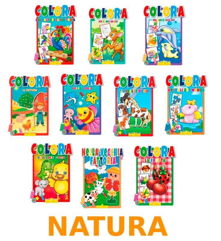 LIBRI DA COLORARE ASSORTITI NATURA - CONFEZIONE DA 24 PEZZI Hedison Editrice (libretti per bambini)