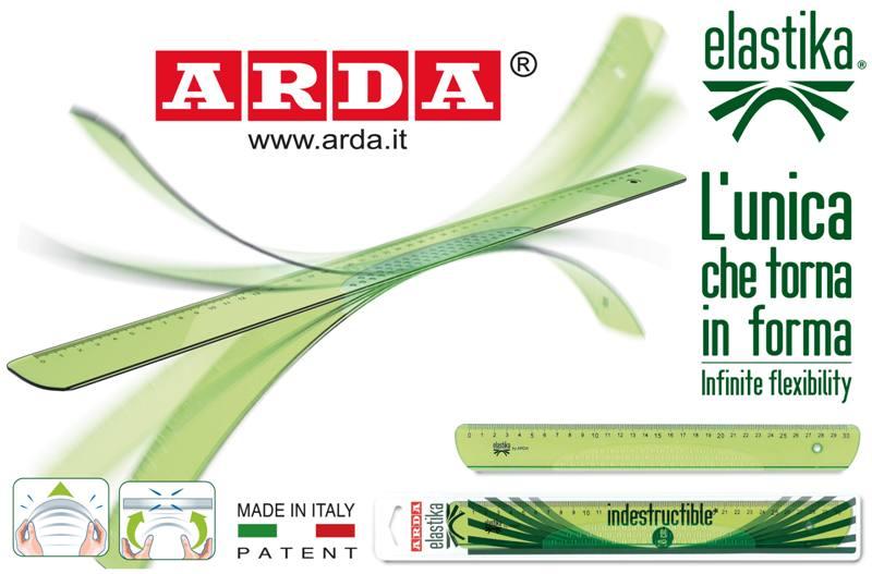 Righello 20 cm elastico in gomma - Confezione da 10 pezzi arda