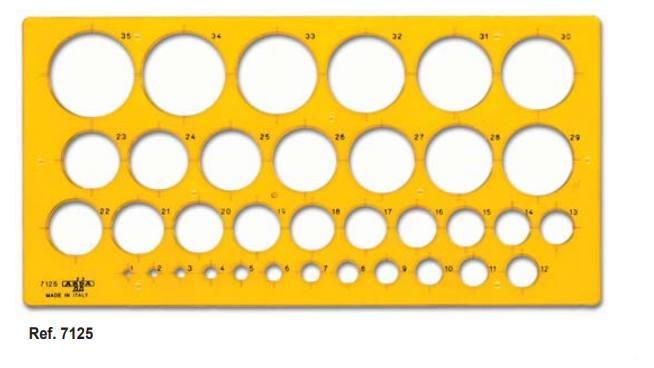 CERCHIOMETRO CON MISURE DA 1MM A 35MM - CONFEZIONE DA 10 PEZZI arda