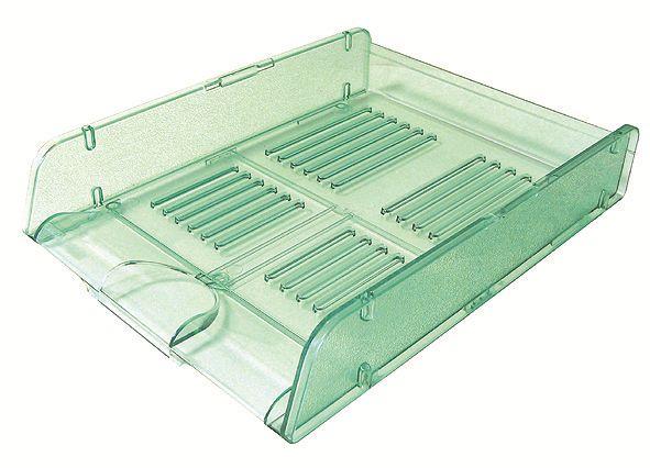Vassoio portacorrispondenze in plastica trasparente Verde - componibilita' ad incastri arda