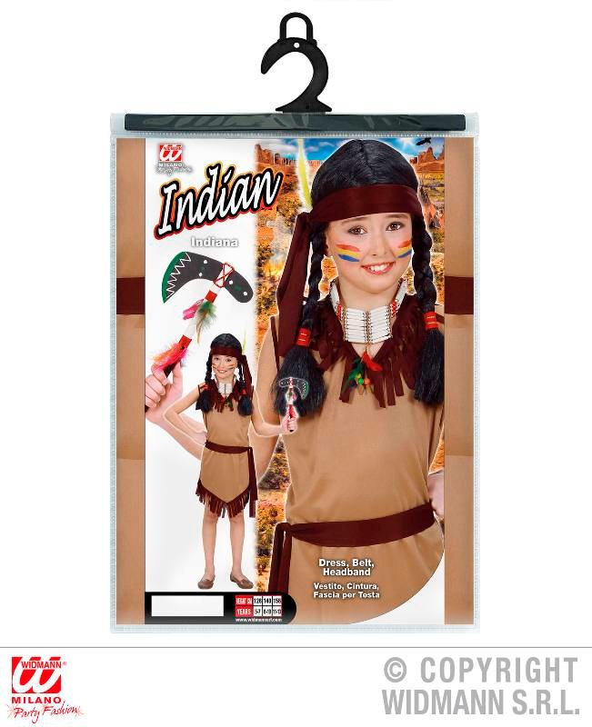 INDIANA (vestito. cintura. fascia per testa) (140 cm / 8-10 Years) widmann