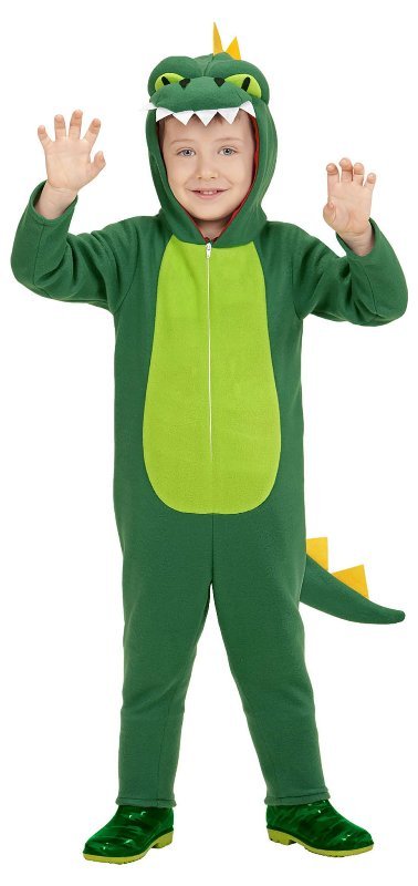DRAGO (costume con cappuccio e maschera) (104 cm / 2-3 Years) widmann