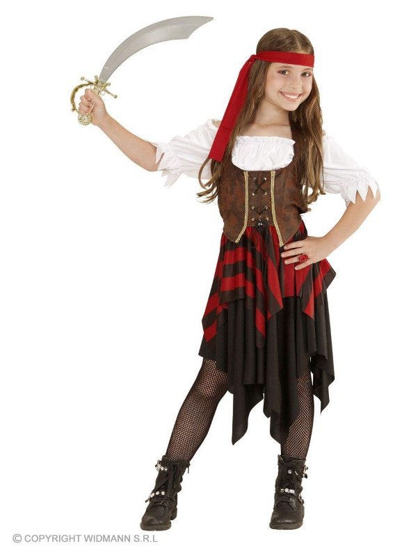 PIRATESSA (vestito. corsetto. fascia per testa) (116 cm / 4-5 Years) widmann