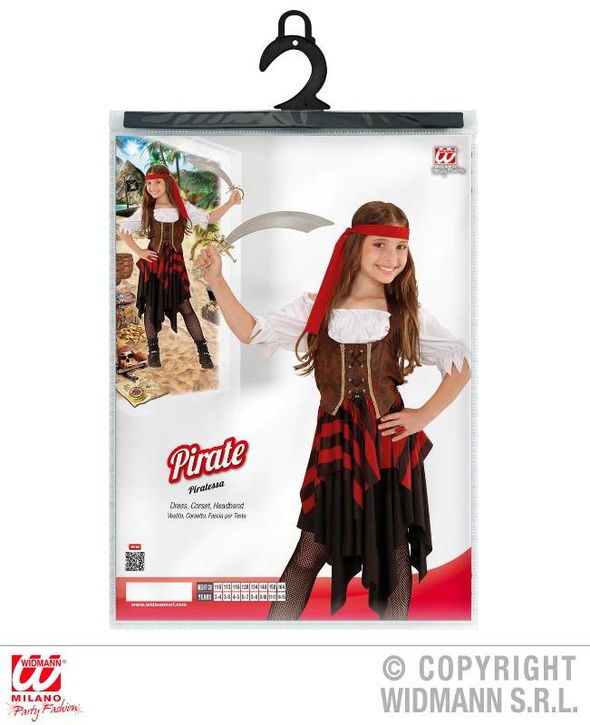 PIRATESSA (vestito. corsetto. fascia per testa) (158 cm / 11-13 Years) widmann