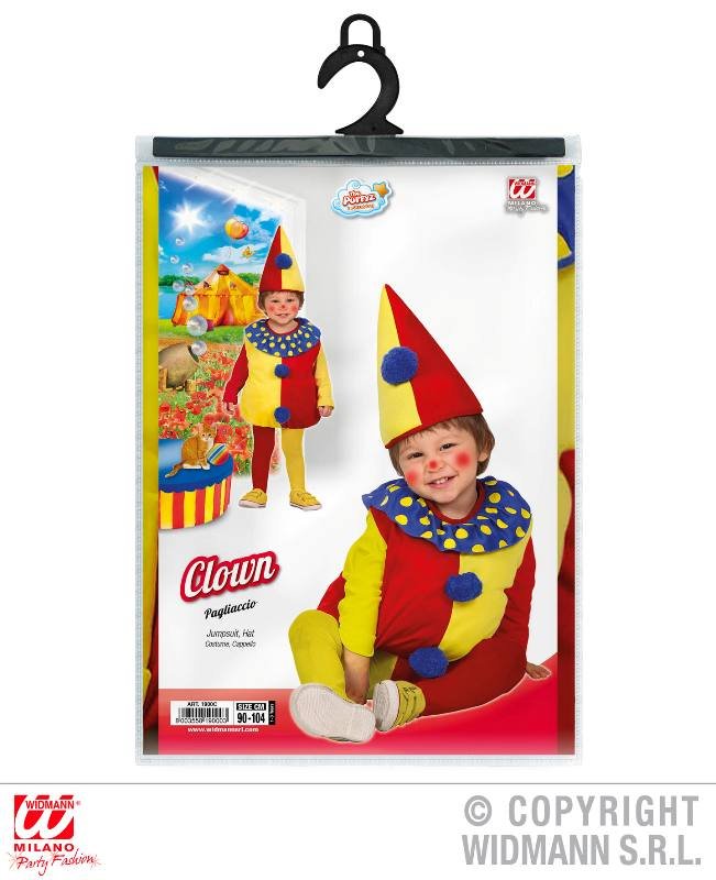 PAGLIACCIO (costume. cappello) (90-104 cm / 1-3 Years) widmann