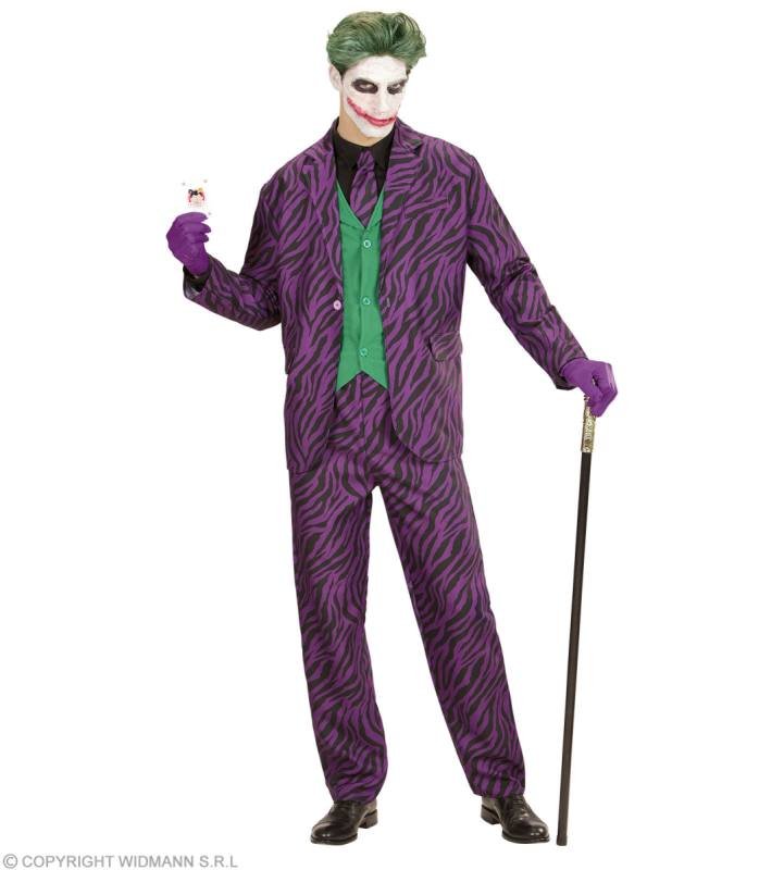 COST.EVIL JOKER (giacca con gilet, pantaloni, cravatta) Taglia (XL) widmann