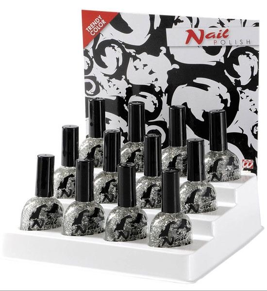 SMALTO GLITTER ARGENTO espositore -7 ml widmann