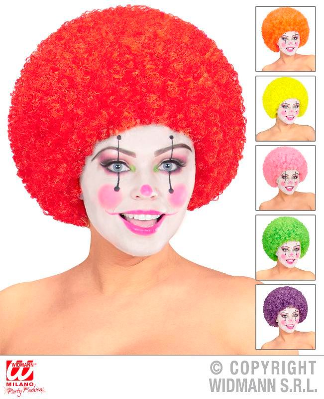 PARRUCCA RICCIA in sacchetto - ass. in 6 colori: giallo. arancione.viola. rosso. verde. pink widmann