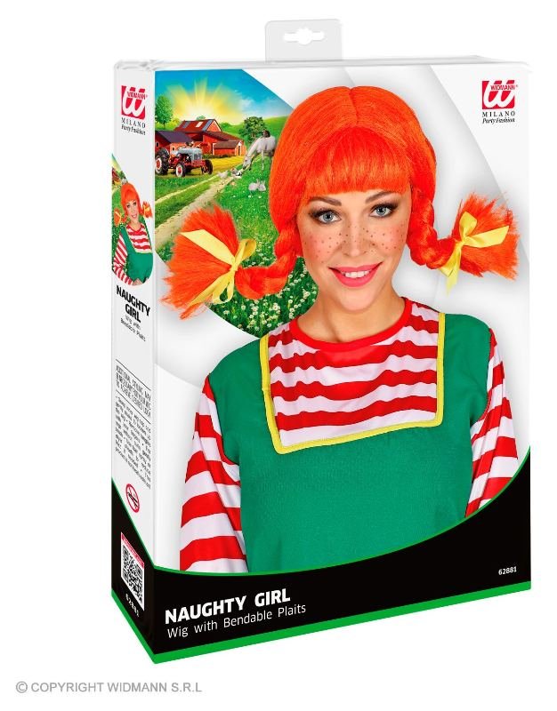 PARRUCCA BAMBINA GIOCOSA con trecce modellabili - in scatola widmann