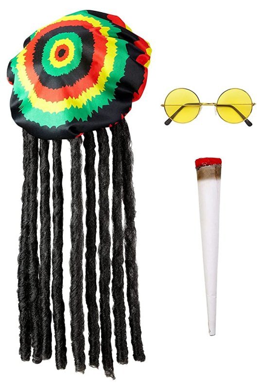 RASTAFARI (cappello con dreadlocks. occhiali. spinello) widmann