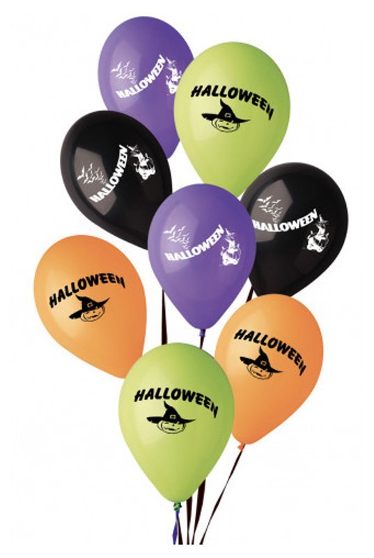 8 PALLONCINI HALLOWEEN DIAM.CM.30 CA. COL.ASS. IN BUSTA C/CAV. carnival-toys