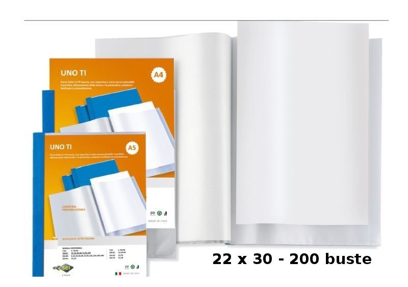 Portalistino UNO TI formato A4 200 pagine misura 22x30cm colore BLU seirota