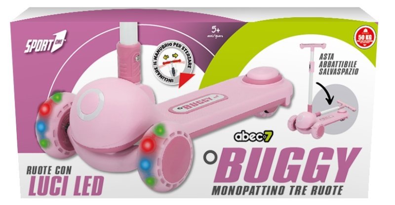 SCOOTER 3 RUOTE BUGGY ROSA CON RUOTE LUMINOSE Mandelli (ex SportImport)