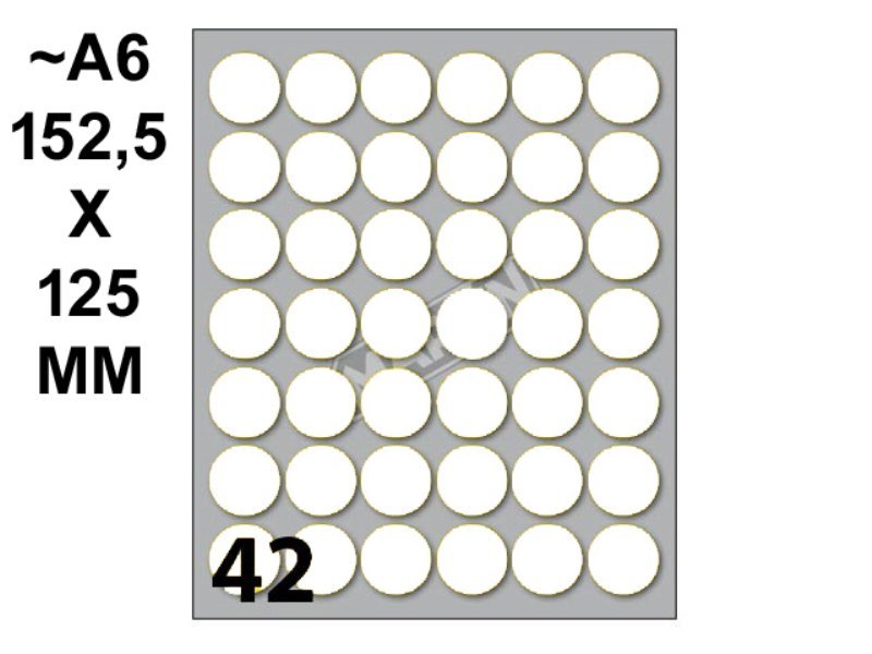 Conf. 10 buste da 10 fogli A6 152,5x125 mm ETICHETTE MARKIN permanenti diam. 18mm kohinoor