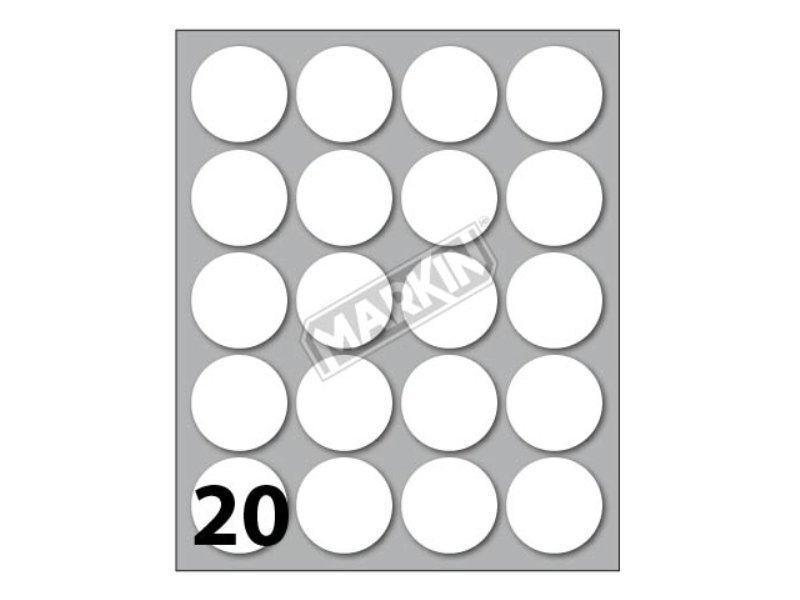 Conf. 10 buste da 10 fogli A6 152,5x125 mm ETICHETTE MARKIN permanenti diam. 27mm kohinoor