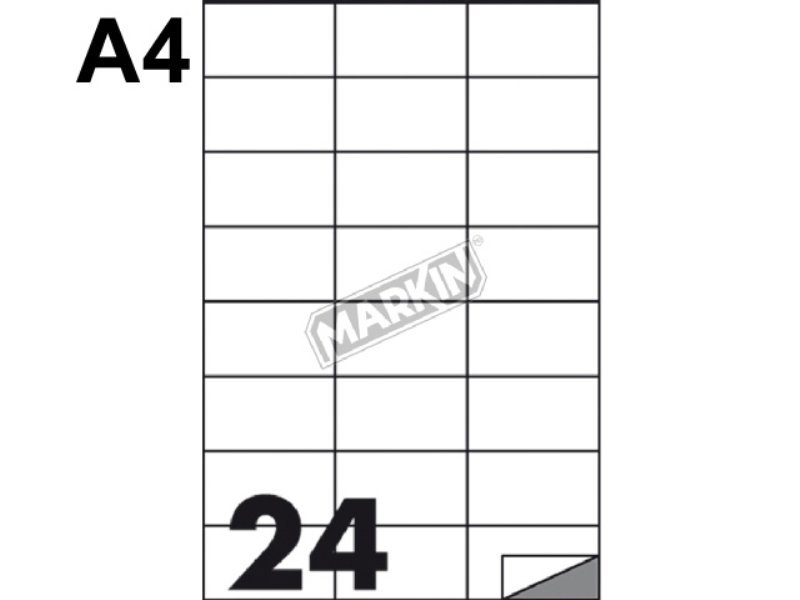 Etichette adesive Markin 70x36 mm, 24 etichette / foglio, 100 fogli - X210C510 kohinoor