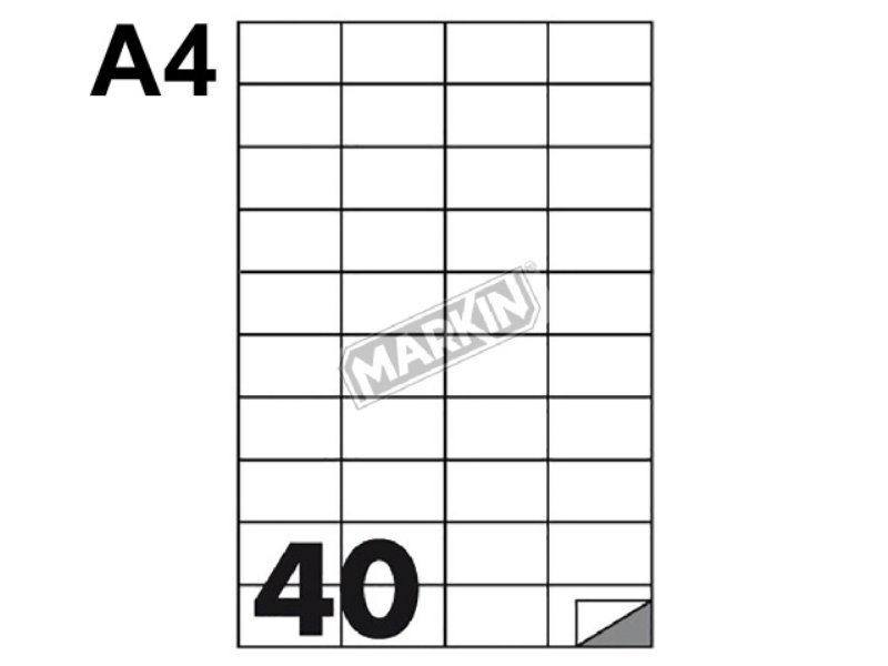Etichette adesive Markin 52x30 mm, 40 etichette / foglio, 100 fogli - X210C513 kohinoor