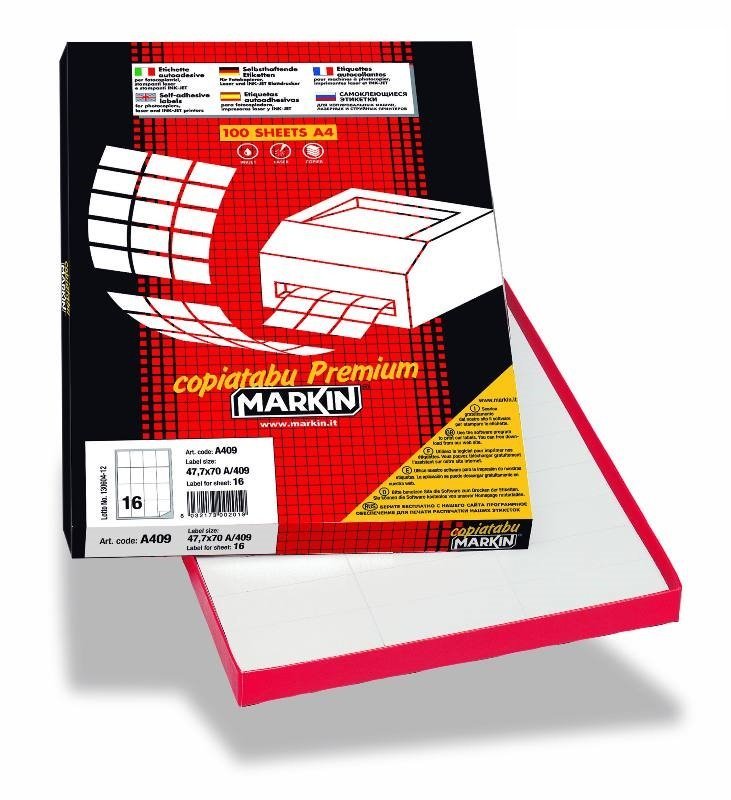 Etichette adesive Markin 52x30 mm, 40 etichette / foglio, 100 fogli - X210C513 kohinoor