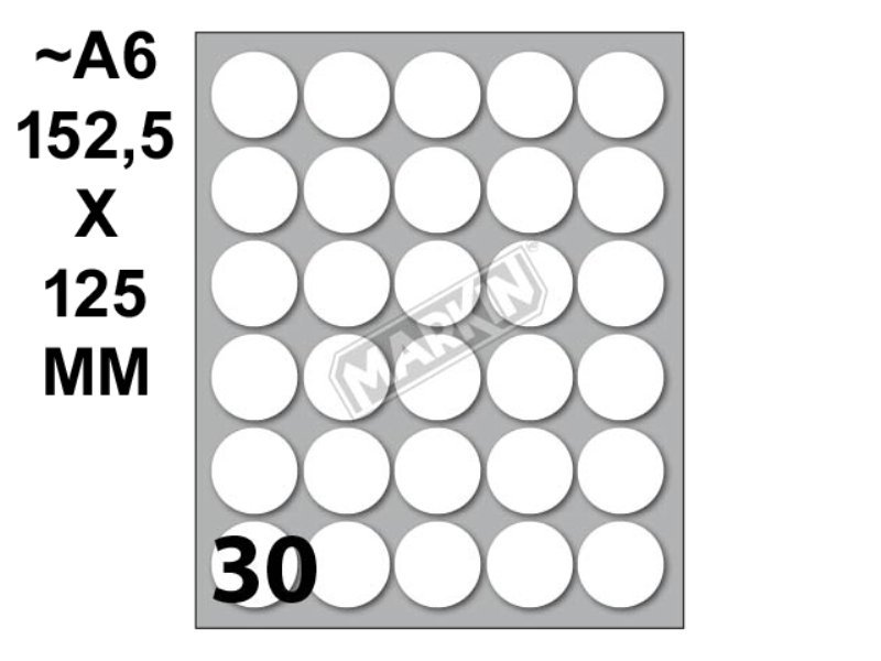 Conf. 10 buste da 10 fogli A6 152,5x125 mm ETICHETTE MARKIN permanenti diam. 22mm kohinoor