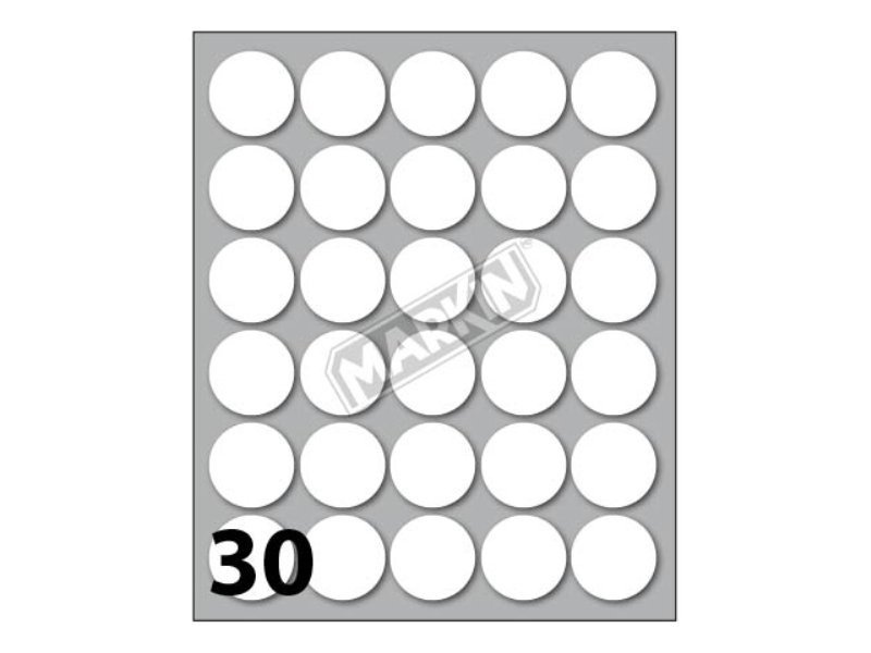 Conf. 10 buste da 10 fogli A6 152,5x125 mm ETICHETTE MARKIN permanenti diam. 22mm kohinoor